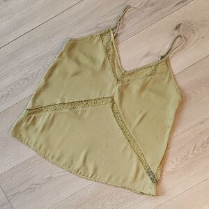 Y2K Guess‎ Whimsical Fairycore Dainty Satin Lace Trim Sleeveless Tank Small